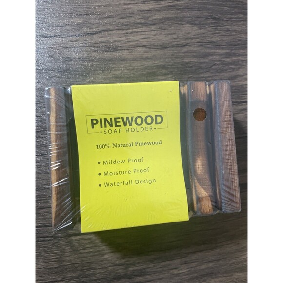 BATHIO Pinewood Soap Dish Holder Shower 100% Natural Mildew Proof 2 in pack lot - Picture 1 of 10